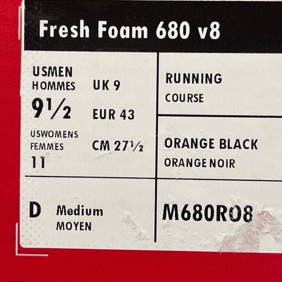 New Balance Fresh Foam 680 V8 Running Shoes Unisex Mens 9.5D - Women’s 11D NIB - Picture 8 of 10